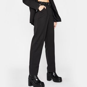 Belted black dolls kill pants